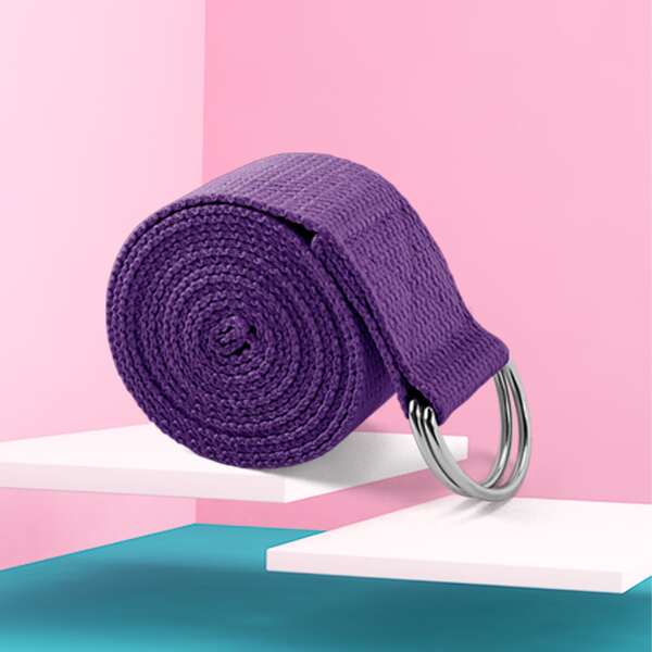

Plain Yoga Stretching Belt, Purple