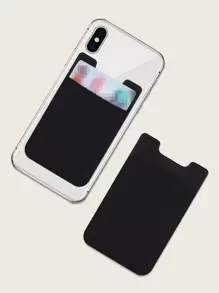 Minimalist Adhesive Card Holder Bag - Black - View 1
