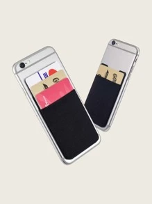 Minimalist Adhesive Card Holder Bag - Black - View 5