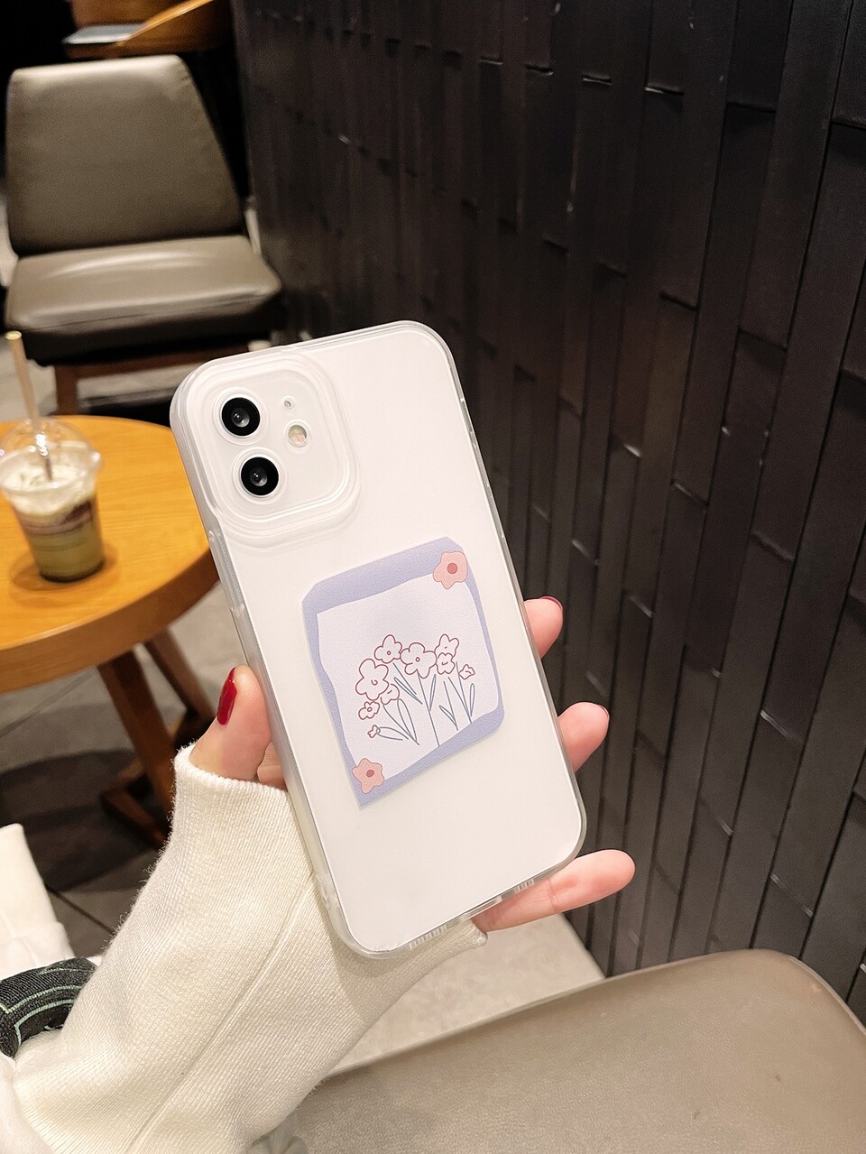Flower Painted Clear Phone Case