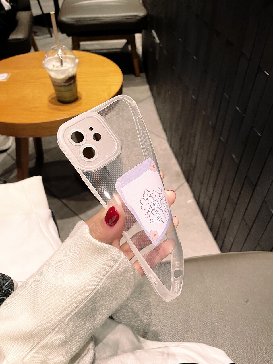 Flower Painted Clear Phone Case