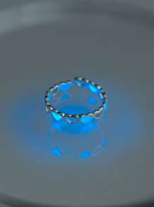 1 pieza anillo con diseño de abertura de corazón - Plateado - Ver 1