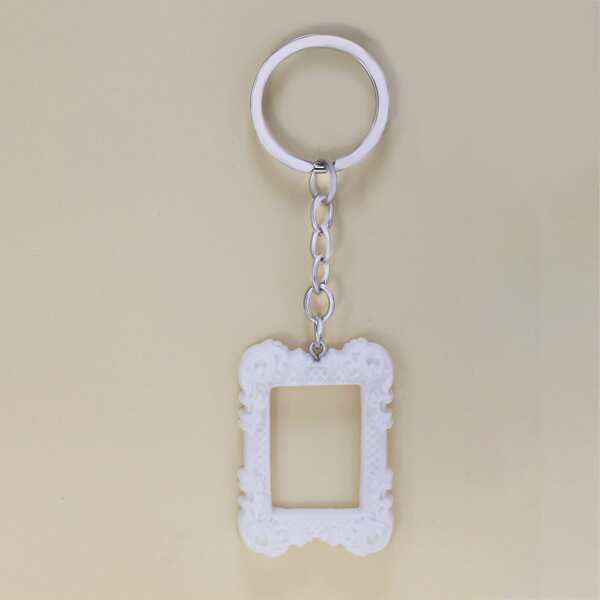 

Geometric Charm Keychain, White
