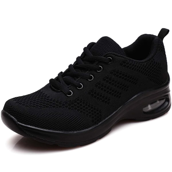 

Minimalist Lace-up Front Knit Sneakers, Black