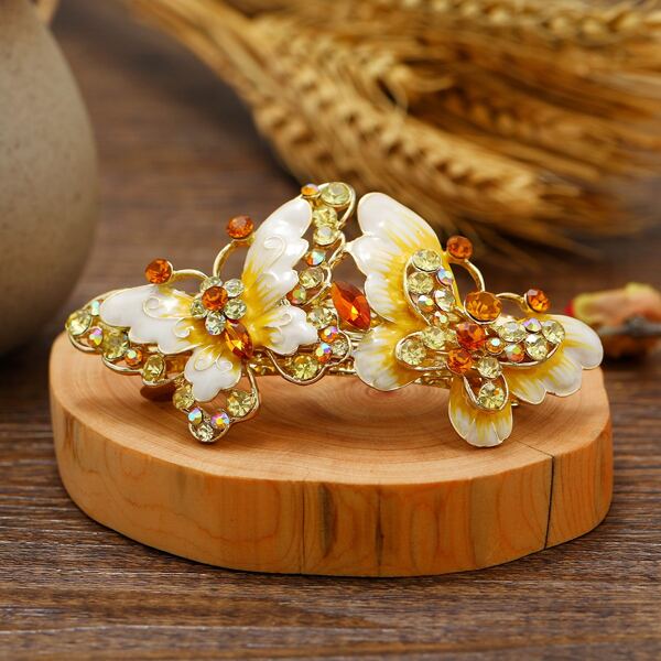 

Rhinestone & Butterfly Decor Hair Clip, Multicolor