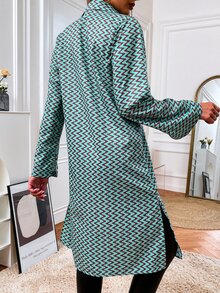 Áo sơ mi nữ Thắt nơ trước In chữ V Giải trí - Nhiều màu - Xem 2