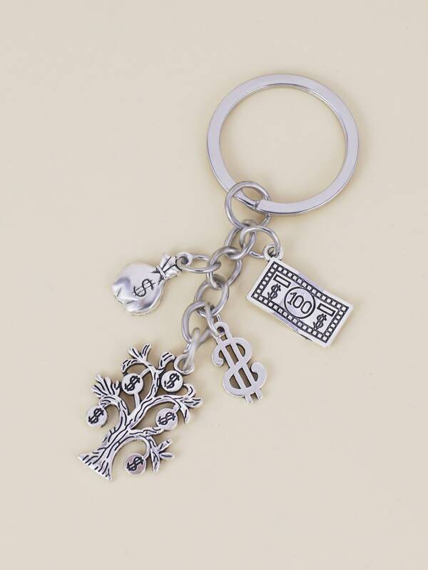 1个合金财富树金钱钥匙扣，精致包包挂件，送给亲朋好友的完美礼物