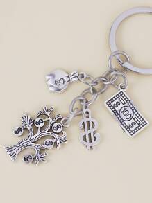 1个合金财富树金钱钥匙扣，精致包包挂件，送给亲朋好友的完美礼物