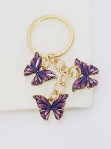 Llavero con accesorio de mariposa - Morado - Ver 2