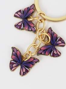 Llavero con accesorio de mariposa - Morado - Ver 3
