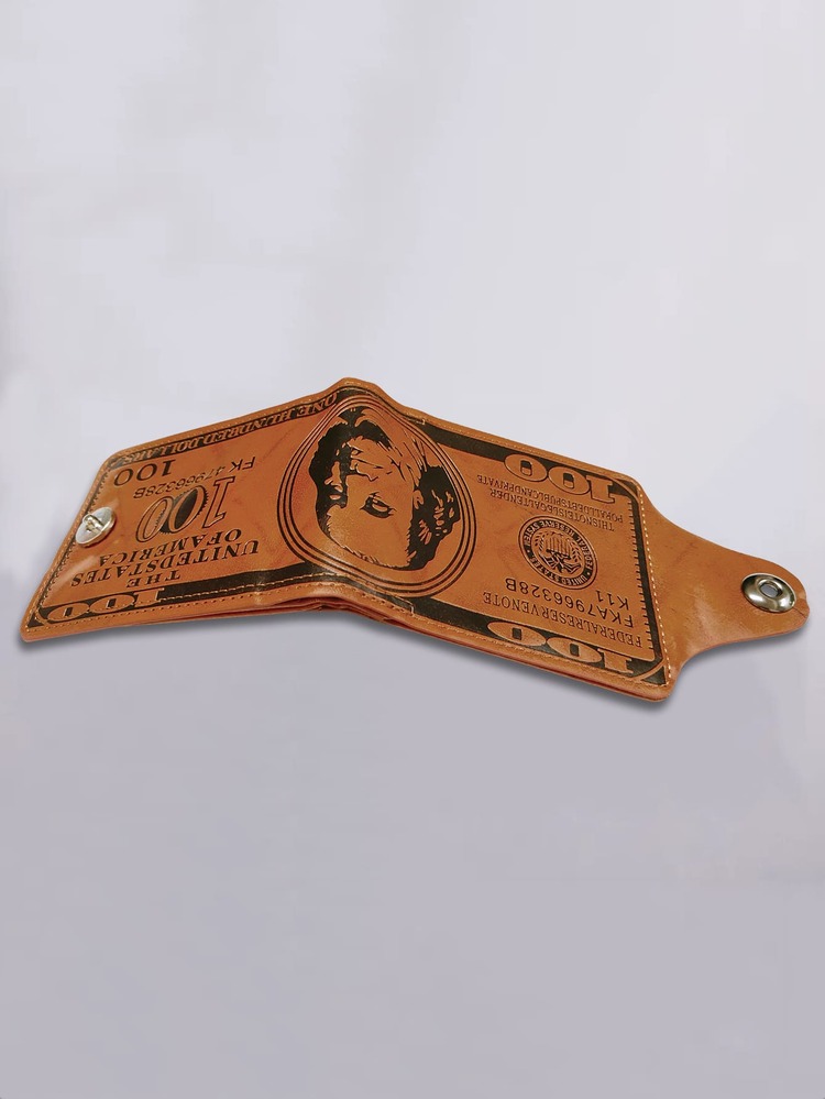 復古商務風格夾鈔錢包,帶有多個卡槽和駕照口袋,pu皮革薄型魔術卡包適用於男性持卡人 - 咖啡棕 - 查看 3