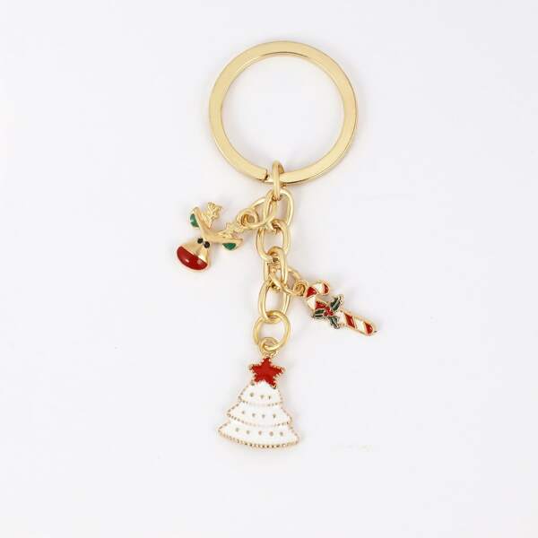 

Christmas Cane Charm Keychain, Multicolor