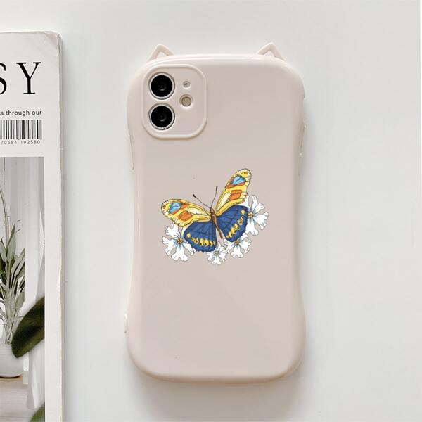 

Butterfly Painted Phone Case, Apricot