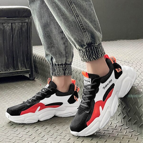 

Men Colorblock Breathable Running Shoes, Multicolor