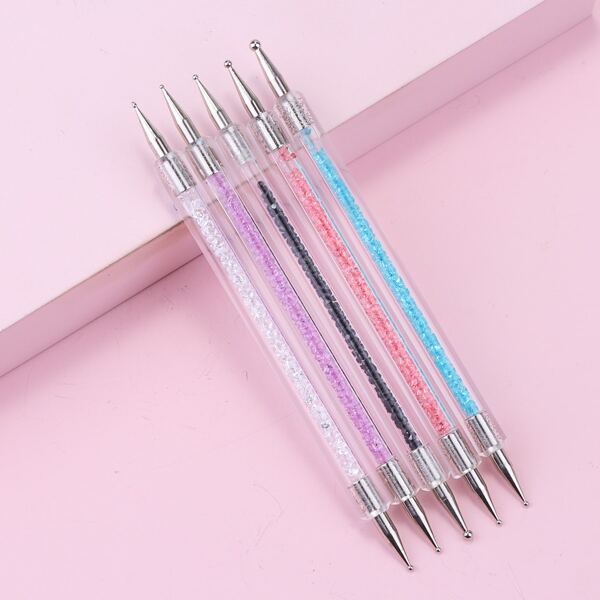 

5pcs Double-Ended Nail Point Drill Pen, Multicolor