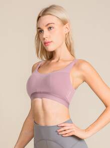 Sujetador deportivo soporte ligero transpirable - Púrpura malva - Ver 1