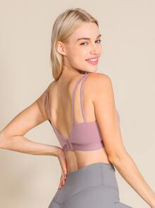 Sujetador deportivo soporte ligero transpirable - Púrpura malva - Ver 3
