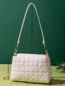 Solid Quilted Chain Shoulder Bag