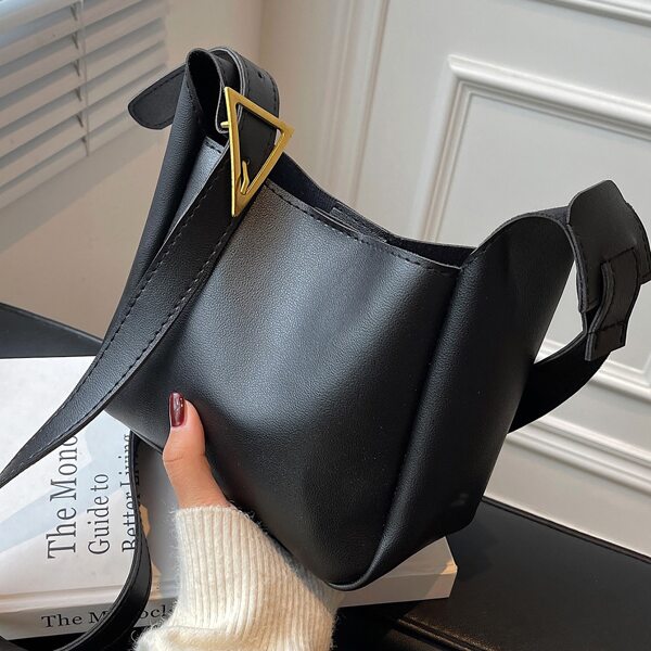 

Minimalist Textured Square Bag, Black
