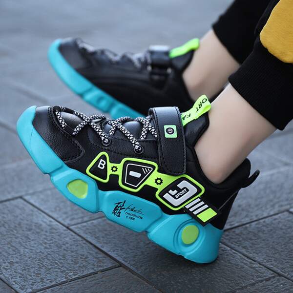 

Boys Colorblock Letter Graphic Breathable Sneakers, Multicolor