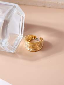 Anillo abierto minimalista - Amarillo Oro - Ver 3
