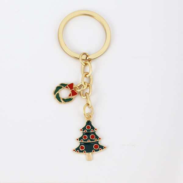 

Christmas Tree Charm Keychain, Multicolor