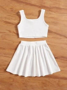 SHEIN Bộ thời trang bé gái Gân đan Loại bướm Giải trí - trắng - Xem 2