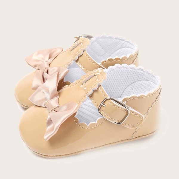 

Baby Bow & Buckle Decor Flats, Apricot
