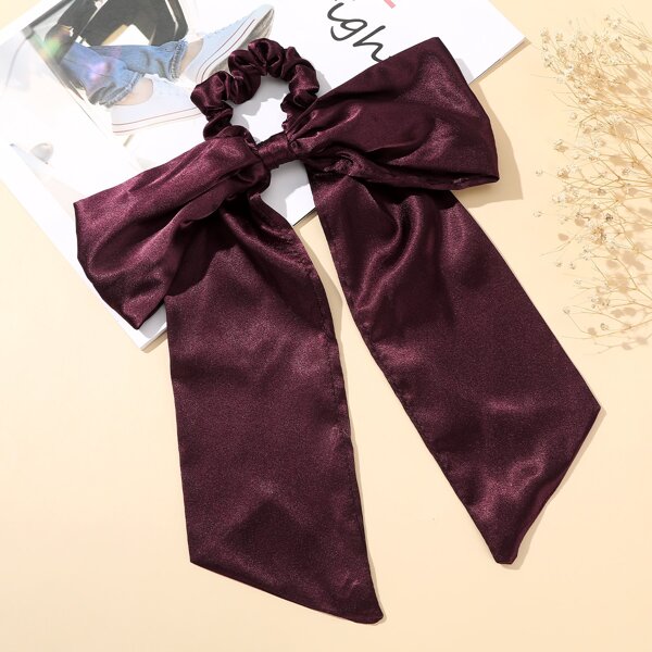 

Bow Decor Scarf Hair Tie, Burgundy