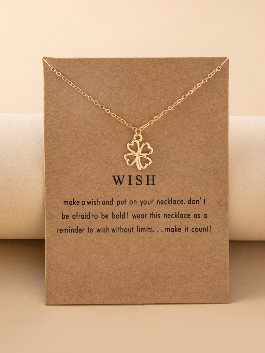 Clover Charm Necklace - Yellow Gold - View 1