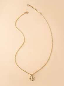 Clover Charm Necklace - Yellow Gold - View 4