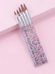 美甲刷套裝，美甲繪圖筆，5PS 閃光手柄美甲筆刷，指甲設計刷，繪畫美甲工具，適合家庭使用和專業美甲沙龍