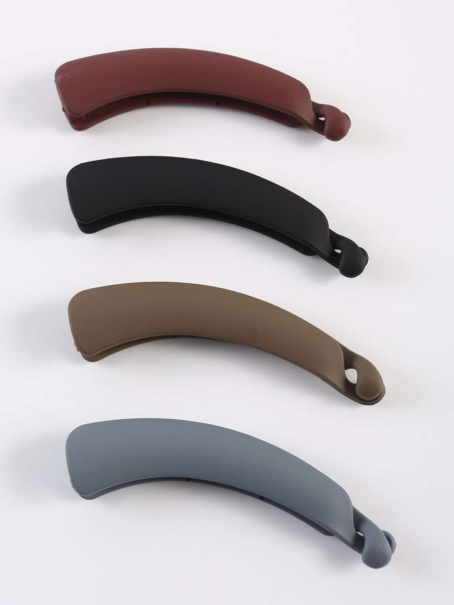 4 piezas de Pinzas de pelo simples para uso diario para peinados casuales de niñas, accesorios para el cabello, pasadores de pelo, pinzas de pelo, garras de pelo, artículos escolares - Multicolor - Ver 1