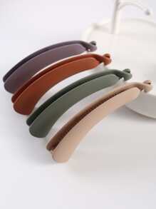 4pcs Minimalist Solid Hair Clip - Multicolor - View 1