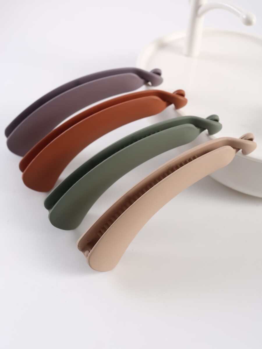 4pcs Minimalist Solid Hair Clip - Multicolor - View 1