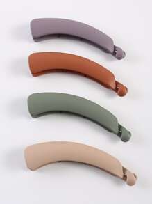 4pcs Minimalist Solid Hair Clip - Multicolor - View 2
