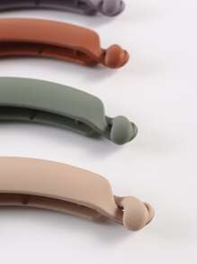 4pcs Minimalist Solid Hair Clip - Multicolor - View 3