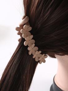 4件套哑光花朵设计香蕉发夹发饰爪夹发卡，适合上学、度假等场合，女士适用。 - 彩色 - 查看 2