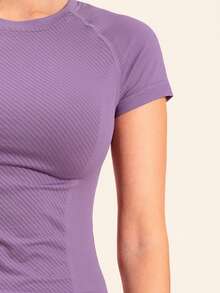 插肩袖運動T恤 - 淡紫色 - 查看 4