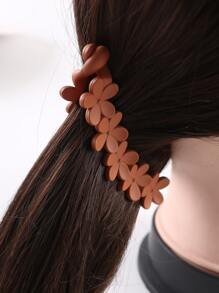 4 件套哑光花卉图案发夹、发饰 - 彩色 - 查看 5