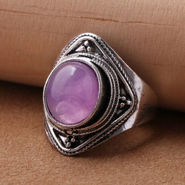 

Round Resin Decor Geometric Ring, Purple