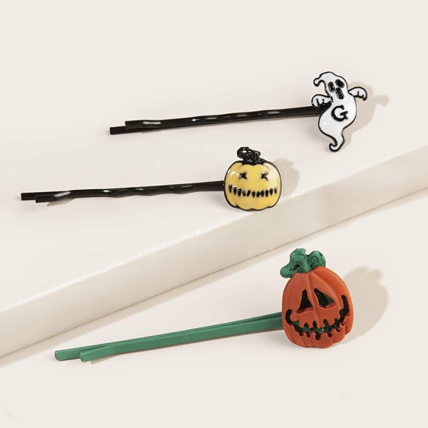 

3pcs Halloween Ghost Decor Hair Clip, Multicolor