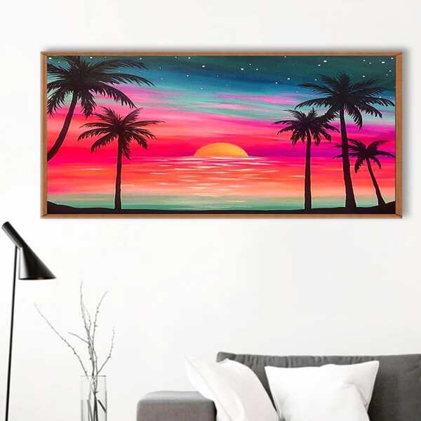 

Sunset Print DIY Diamond Unframed Painting, Multicolor