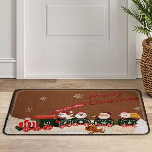

Santa Claus Print Door Mat, Multicolor
