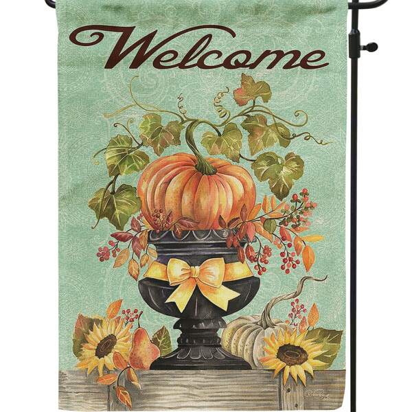 

1pc Autumn Pumpkin Print Decorative Garden Flag, Multicolor