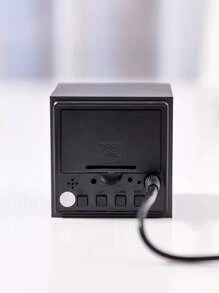 1pc Square Multifunction Digital Clock - Black and White - View 3