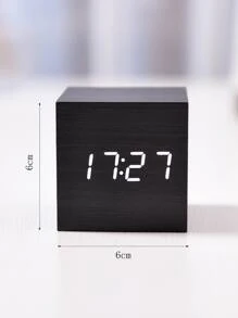1pc Square Multifunction Digital Clock - Black and White - View 4