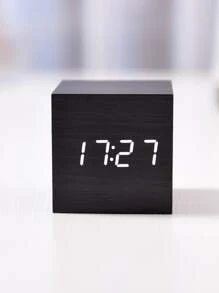 1pc Square Multifunction Digital Clock - Black and White - View 5