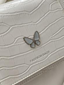 Túi đeo chéo Mini Crocodile Embossed Flap Valentine - trắng - Xem 3