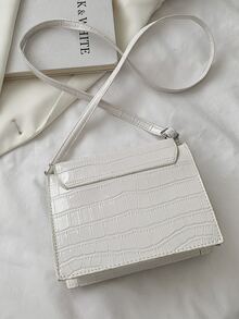 Túi đeo chéo Mini Crocodile Embossed Flap Valentine - trắng - Xem 7